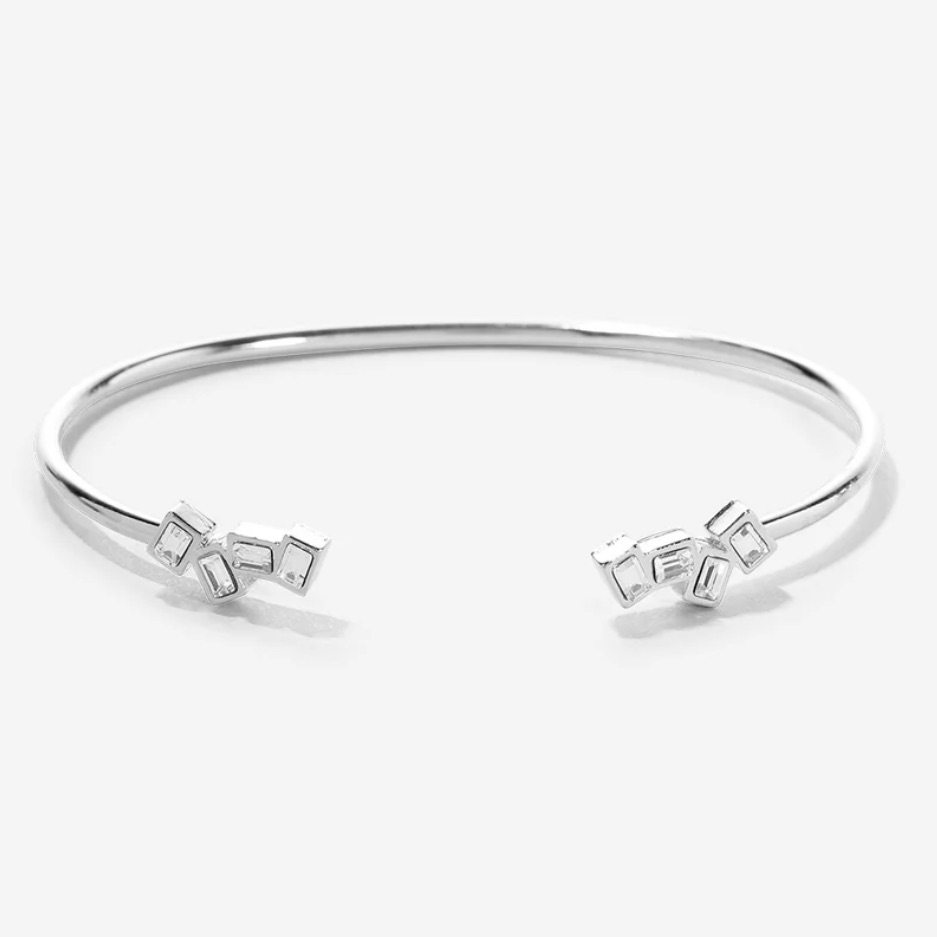 Bryan Anthony’s Beautifully Broken Elegant Silver Cuff Bracelet Geometric Accent